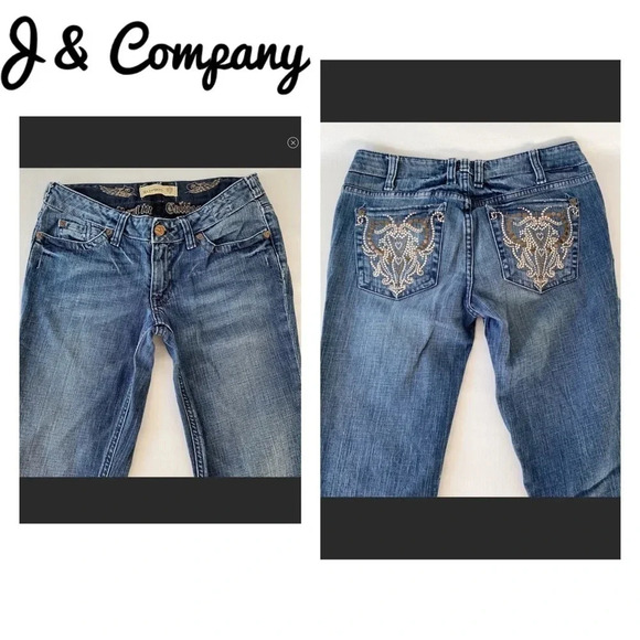 J & Company Straight Leg Embellished Jeans - Picture 1 of 6
